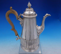 English Georgian Sterling Silver Tea Pot Wood Handle Pineapple Finial (#3961)