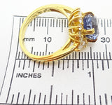 18k Gold 4.34cts Genuine Natural Ceylon Sapphire and Diamond Ring (#J3398)