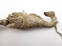 Sterling Filigree Tussie Mussie Posey Posy Holder with Fish Handle (#J1235)