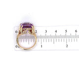 Asscher Cut 7.83ct Genuine Natural Amethyst 14k Yellow Gold Ring (#J5743)
