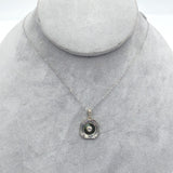 14k Yellow Gold Genuine Natural Diamond Pendant w/ Platinum Top 18" Chain #J7188