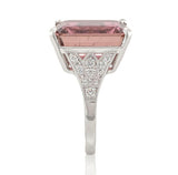 18k Gold Large 9.93 Carat Genuine Rubellite Tourmaline and Diamond Ring (#J7012)