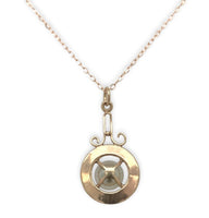 9k Rose Gold Victorian Faux Pearl Lavaliere Pendant with 14k Chain (#J7101)