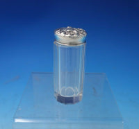 Sterling Silver Dresser Jar with Daisies on Lid c.1910 3 3/4" x 1 1/4" (#5546)