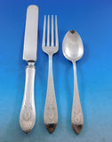 Colonial A Engraved by Whiting Sterling Silver Flatware Set Service 39 pc S mono