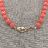 Genuine Natural Ox Blood Red Coral Bead Necklace 5mm Beads w/ 14k Clasp (#J6982)