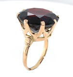 14k Yellow Gold Ring with a Huge 27 Carat Round Genuine Natural Garnet (#J6557)