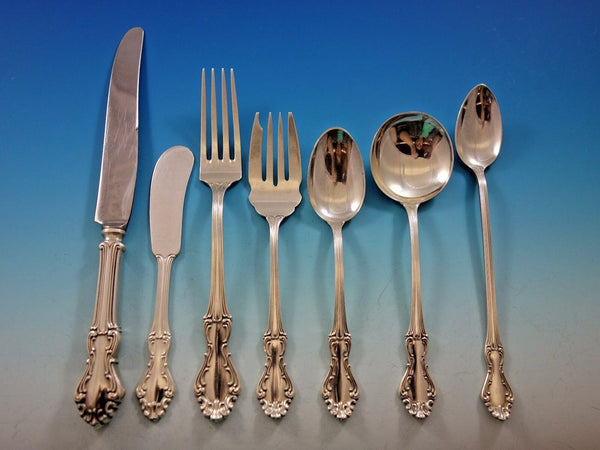 Princess Elizabeth by National Sterling Silver Flatware Set 8 Service 62 Pieces