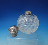 J.G. and S. English Sterling Silver Dresser Jar with Cut Crystal 5 1/2" (#5908)