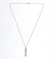 10k Yellow Gold Lavaliere Buttercup Pendant w/ Genuine Natural Diamonds (#J6427)