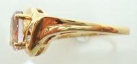 14k Gold 1.27ct Oval Pink Genuine Natural Topaz Ring with Diamonds (#J895)