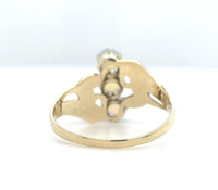 10k Yellow Gold Opal and Seed Pearl Victorian Ring Size 5.75 Jewelry (#J6282)