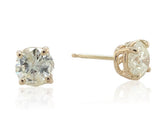 14k Yellow Gold Pair of Genuine Diamond Stud Earrings 1.5 Carats Total (#J6733)