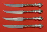 Du Barry by International Sterling Silver Steak Knife Set 4pc 8 1/2" Serr Custom