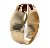 10k Rose Gold 1.71ct Genuine Natural Garnet Men's Ring Belcher Size 7.25 #J7212