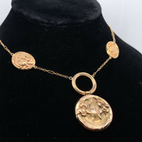 14k Yellow Gold Art Nouveau Style Iris Necklace (#J5540)
