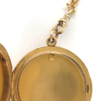14k Yellow Gold Antique Locket on 18k Yellow Gold Handmade Chain (#J6278)