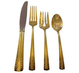 Chapel Bells Gold by Alvin Sterling Silver Flatware Service Set 8 Vermeil 32 Pcs