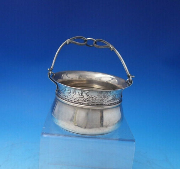 Schulz and Fischer Sterling Silver Basket with Handle Mermaids c.1880 (#5876)
