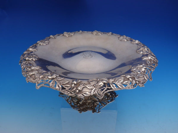 Tiffany and Co Tazza Compote with cast pierced Wild Roses #17166B-7910 (#3609)
