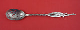Pattern Unknown by Towle Sterling Silver Olive Spoon w/ iris leaf motif 7 1/4"