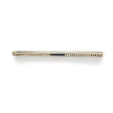 Art Deco 18k White Gold Bar Pin with Synthetic Lab-Created Sapphires (#J6450)