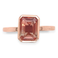 14k Rose Gold 1.00 Carat Genuine Natural Oregon Sunstone Solitaire Ring (#J7160)