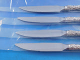 Rose by Stieff Sterling Silver Steak Knife Set 4pc HHWS Custom Serrated 8 1/8"