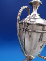 Sterling Silver Samovar w/ Square Pedestal Base Beaded Border Ball Feet (#7392)