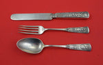 Piper by Gorham Sterling Junior Set 3-pc knife HH AS 7" fork 6" teaspoon 5 3/4"