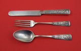 Piper by Gorham Sterling Junior Set 3-pc knife HH AS 7" fork 6" teaspoon 5 3/4"