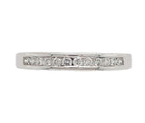 14k White Gold Channel Set .16cttw Genuine Natural Diamond Wedding Band (#J6906)