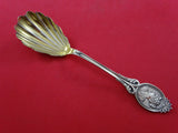 Medallion aka Diana by Wood and Hughes Coin Silver Sugar Spoon shell GW 6 1/8"