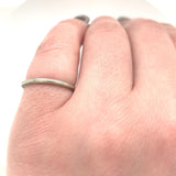 18k White Gold Wedding Band Ring Jewelry with Chevron Leaf Size 5.5 (#J5905)