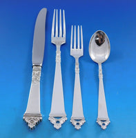 Odel by Nils Hansen Silver Flatware Set for 12 Service 67 pcs Norwegian Pierced