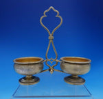 French .950 Silver Master Salt Caddy with Two Vermeil Bowls Cast Handle (#3907)