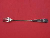 Dirksen Filigree Sterling Silver Olive Fork GW Long w/ Unusual Flower 7 3/4"