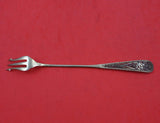 Dirksen Filigree Sterling Silver Olive Fork GW Long w/ Unusual Flower 7 3/4"