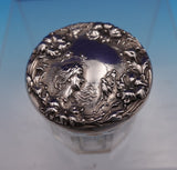 Foster Bailey Sterling Silver Glass Dresser Jar w/Art Nouveau Woman (#9151)