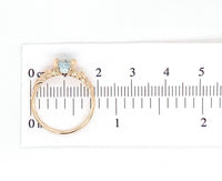 10k Rose Gold 1.07 Carat Genuine Natural Aquamarine Ring with Flowers (#J6773)