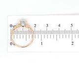 10k Rose Gold 1.07 Carat Genuine Natural Aquamarine Ring with Flowers (#J6773)