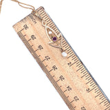 10k Yellow Gold Victorian Lavaliere Pendant with Purple Paste Stone (#J4958)