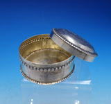 Dutch .833 Silver Box Hand Engraved Crest 2" x 3 1/2" Diameter (#4326)