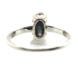 14k White Gold Australian .86ct Genuine Natural Black Opal Ring 5.75 (#J7397)