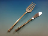 Aegean Weave Plain by Wallace Sterling Silver Flatware Set For 12 Service 55 Pcs