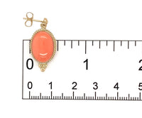 14k Yellow Gold Natural Coral Drop Earrings 11.53ct Total Weight (#J7293)