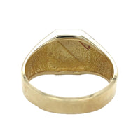 10k Yellow Gold Men's Signet RIng w/Rose Gold White Gold Bands Size 10.5 #J7005