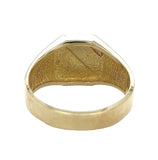 10k Yellow Gold Men's Signet RIng w/Rose Gold White Gold Bands Size 10.5 #J7005