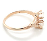 10k Rose Gold Two-Stone Genuine Natural Victorian Moonstone Ring (#J6927)