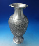 Middle Eastern Persian .84 Silver Vase Hand Chased Engraved Flowers Birds #6296